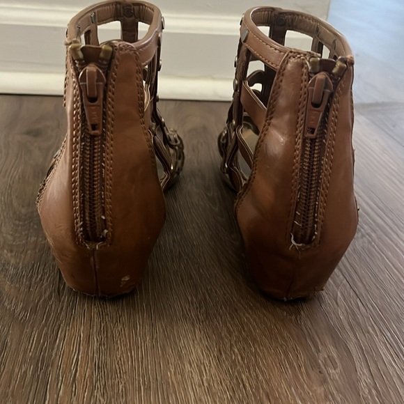 Report Gladiator Brown & Gold Structured Sandals Size 9 - Picture 5 of 8